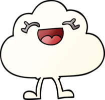 dessin animé doodle nuage météo expressif png