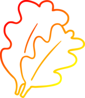 warm gradient line drawing of a fall leaves cartoon png