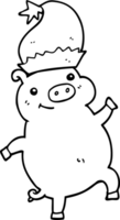 cartoon happy christmas pig png