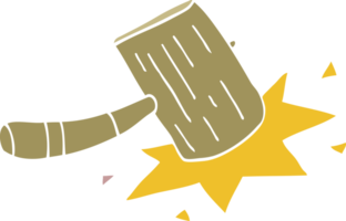 dessin animé doodle maillet en bois png