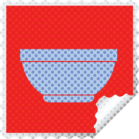 Rice bowl square peeling sticker   illustration png