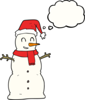 hand drawn thought bubble cartoon snowman png