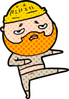 cartoon worried man with beard png