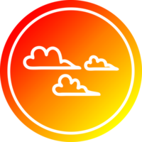 clima nuvem circular ícone com caloroso gradiente terminar png