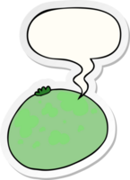 cartoon squash with speech bubble sticker png