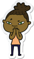 sticker of a cartoon woman png