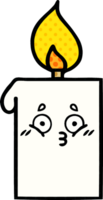 comic book style cartoon of a lit candle png