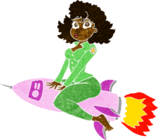 Cartoon-Armee-Pin-up-Mädchen, das Rakete reitet png