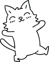 line drawing quirky cartoon cat png