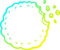 cold gradient line drawing of a cartoon cookie png