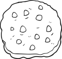 hand drawn black and white cartoon cookie png