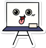 sticker of a cute cartoon white board png