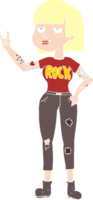 flache farbillustration des rockmädchens png