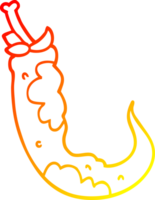 warm gradient line drawing of a cartoon red hot chilli pepper png