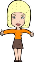 cartoon woman giving thumbs up symbol png