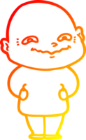 warm gradient line drawing of a cartoon creepy guy png