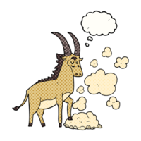 hand drawn thought bubble cartoon antelope png