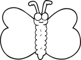 main tiré noir et blanc dessin animé papillon png