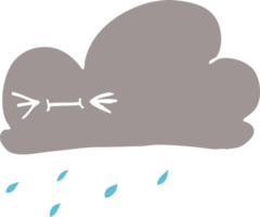 dessin animé doodle heureux nuage gris png