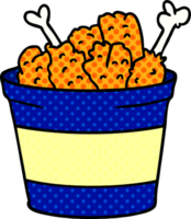 hand drawn cartoon doodle bucket of fried chicken png