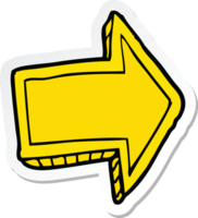 sticker of a cartoon pointing arrow png