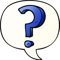 cartoon question mark with speech bubble in smooth gradient style png