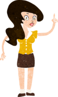 mulher bonita dos desenhos animados com ideia png