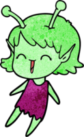 garota alienígena de desenho animado rindo png