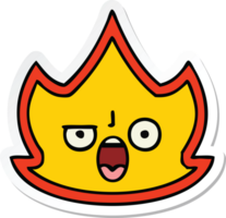 pegatina de un lindo fuego de dibujos animados png