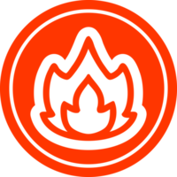 enkel flamma cirkulär ikon symbol png