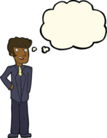 cartoon upperclass man with thought bubble png