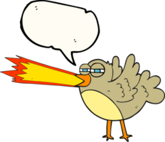 hand drawn speech bubble cartoon bird png