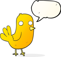 hand drawn speech bubble cartoon bird png