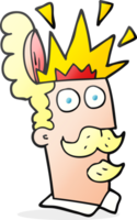 hand drawn cartoon man with exploding head png