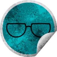 glasögon grafisk illustration cirkulär klistermärke png
