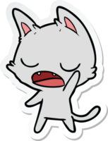 autocollant d'un dessin animé de chat qui parle png