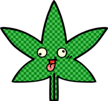 bande dessinée livre style dessin animé de une marijuana feuille png