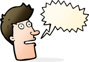 cartoon shocked male face with speech bubble png