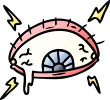 hand drawn gradient cartoon doodle of an enraged eye png