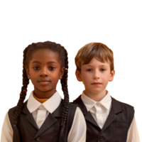 School child portrait isolated, Ai png