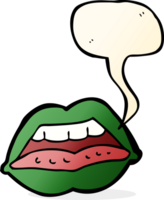 cartoon sexy halloween lips symbol with speech bubble png