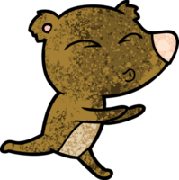 cartoon running bear png