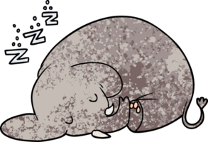 elefante dormido de dibujos animados png