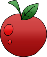 gradient shaded quirky cartoon red apple png