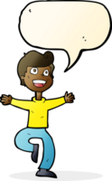 tecknad serie upphetsad pojke med Tal bubbla png
