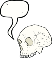 skull illustration with speech bubble png