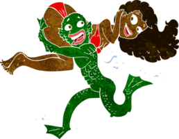 cartoon swamp monster carrying girl in bikini png