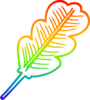 Regenbogen Gradient Linie Zeichnung von ein Karikatur gefallen Blatt png