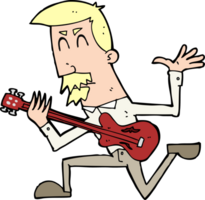 caricatura, hombre, juego, guitarra eléctrica png