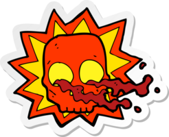 sticker of a cartoon halloween skull symbol png